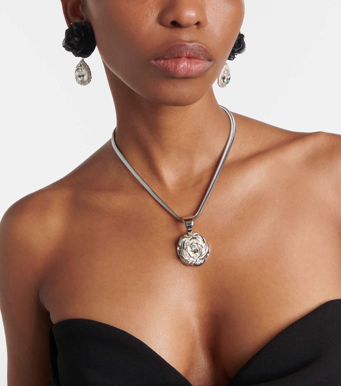 Mini Rose crystal-embellished drop earrings | Magda Butrym