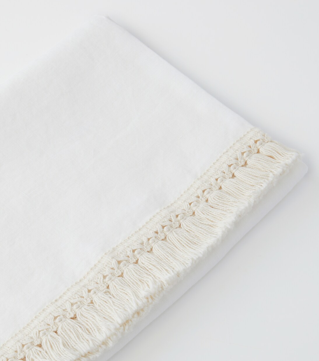 Fringed linen bath sheet | Once Milano
