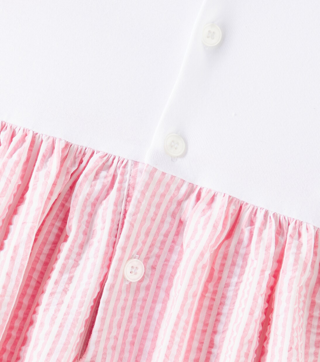 Baby striped jersey and seersucker dress | Il Gufo