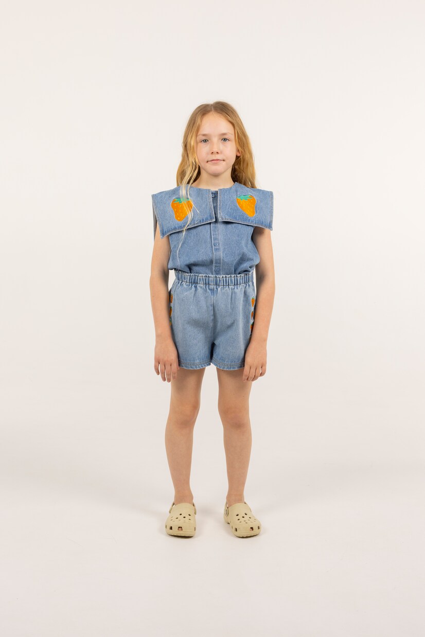 Strawberries denim blouse | Tinycottons