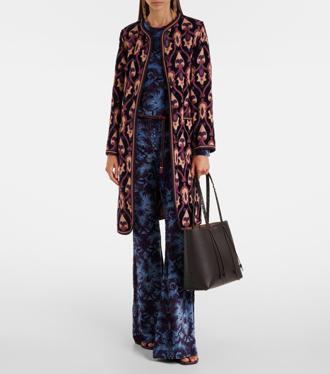 Bedruckte High-Rise-Schlaghose aus Crêpe | Etro