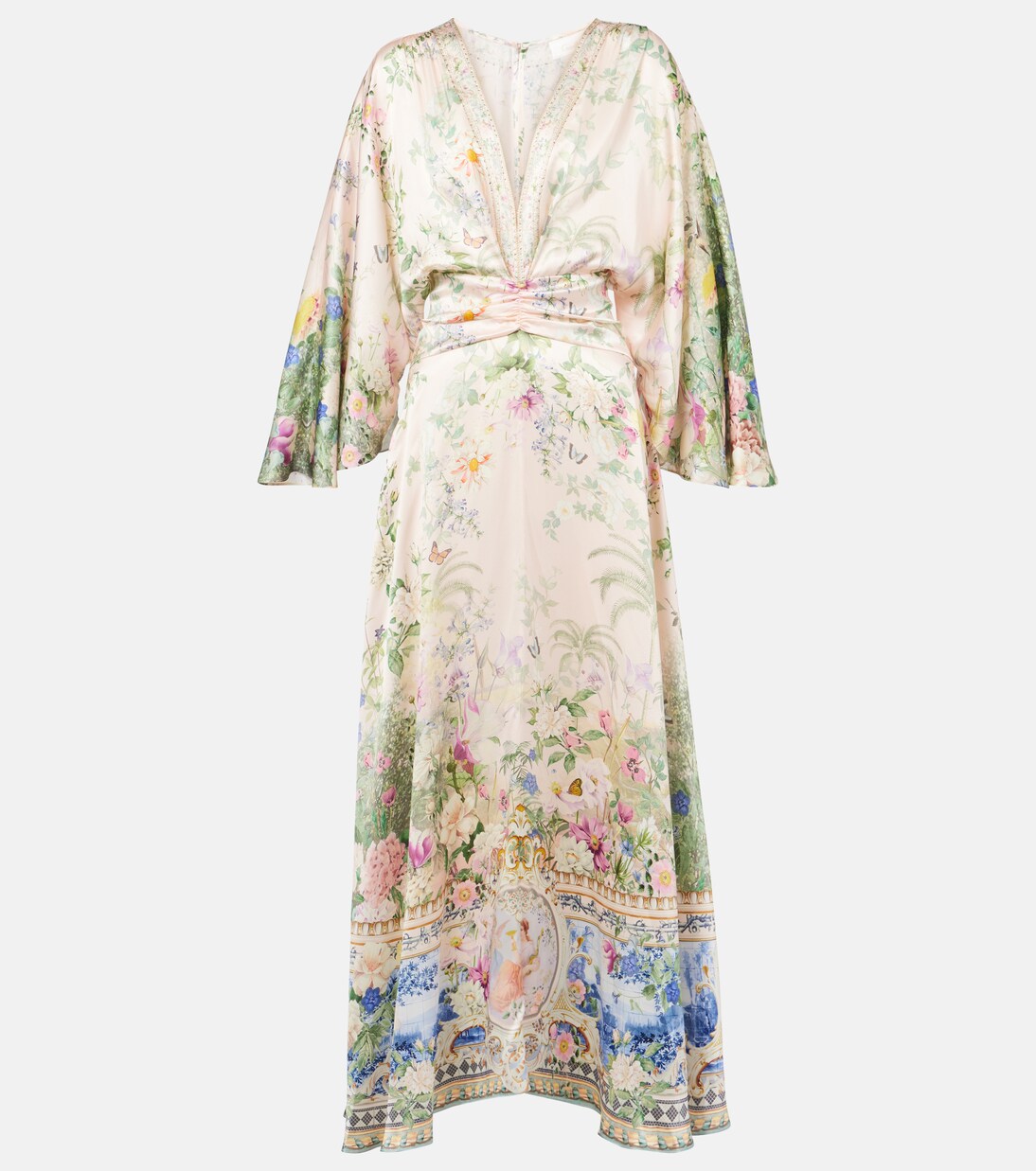 Robe longue en soie à cristaux | Camilla