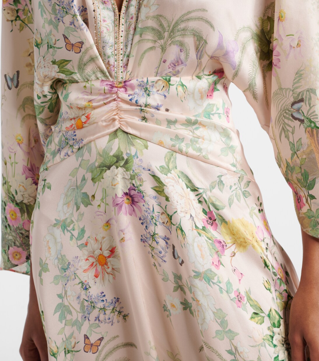 Robe longue en soie à cristaux | Camilla