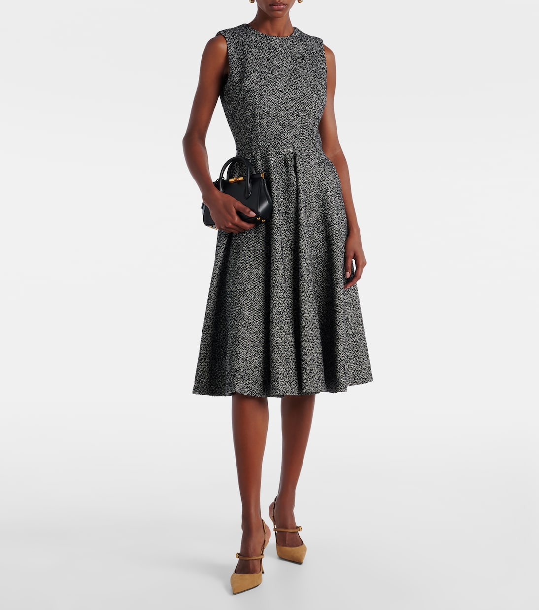 羊毛混纺中长连衣裙 | Dolce&Gabbana