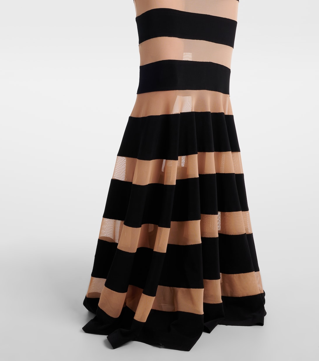 Paneled semi-sheer gown | Norma Kamali