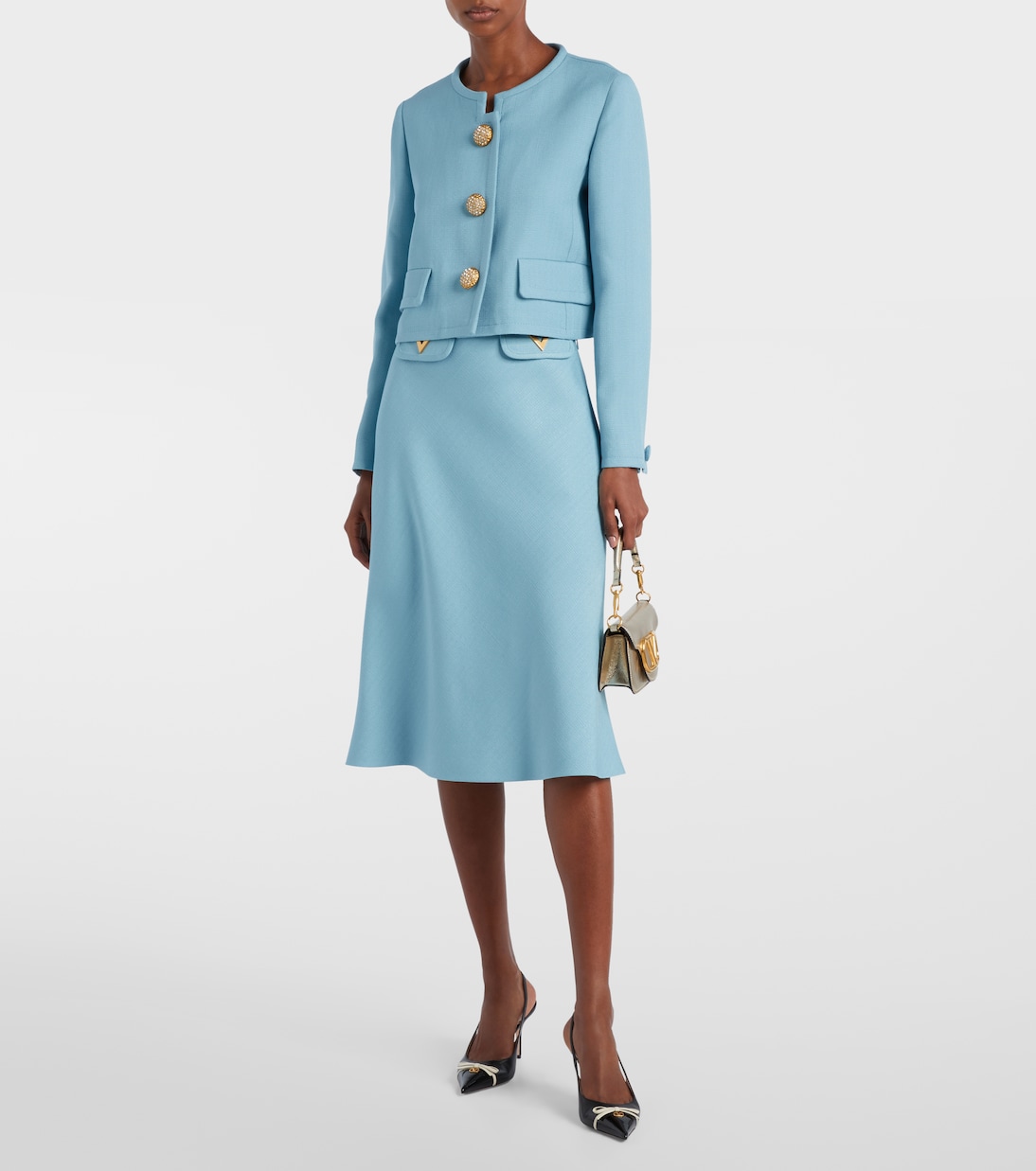 Gonna midi VLogo in canvas | Valentino