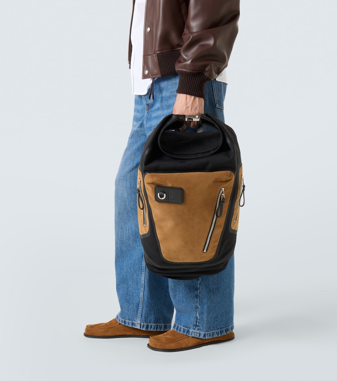 Rucksack Flex aus Canvas und Veloursleder | Loewe