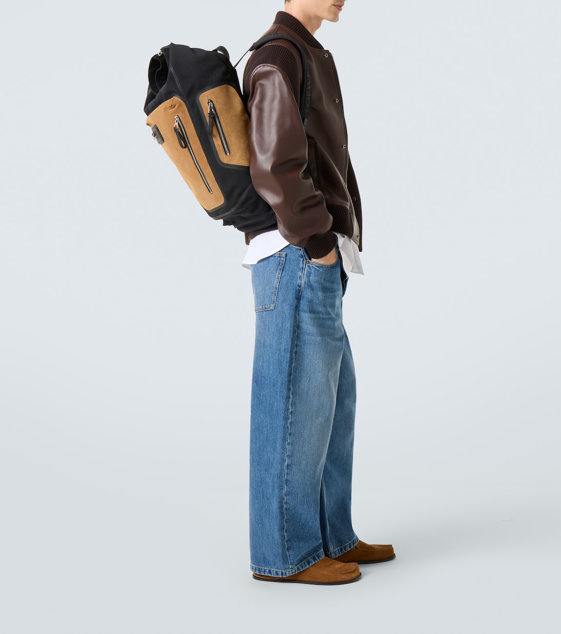 Rucksack Flex aus Canvas und Veloursleder | Loewe