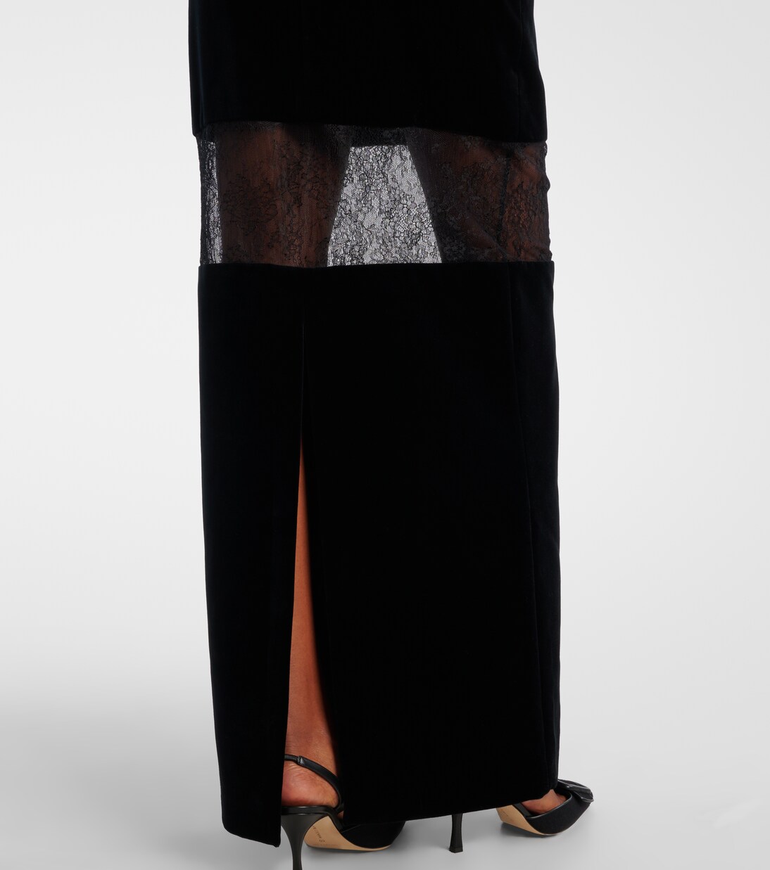 Robe longue en velours et dentelle | Nina Ricci