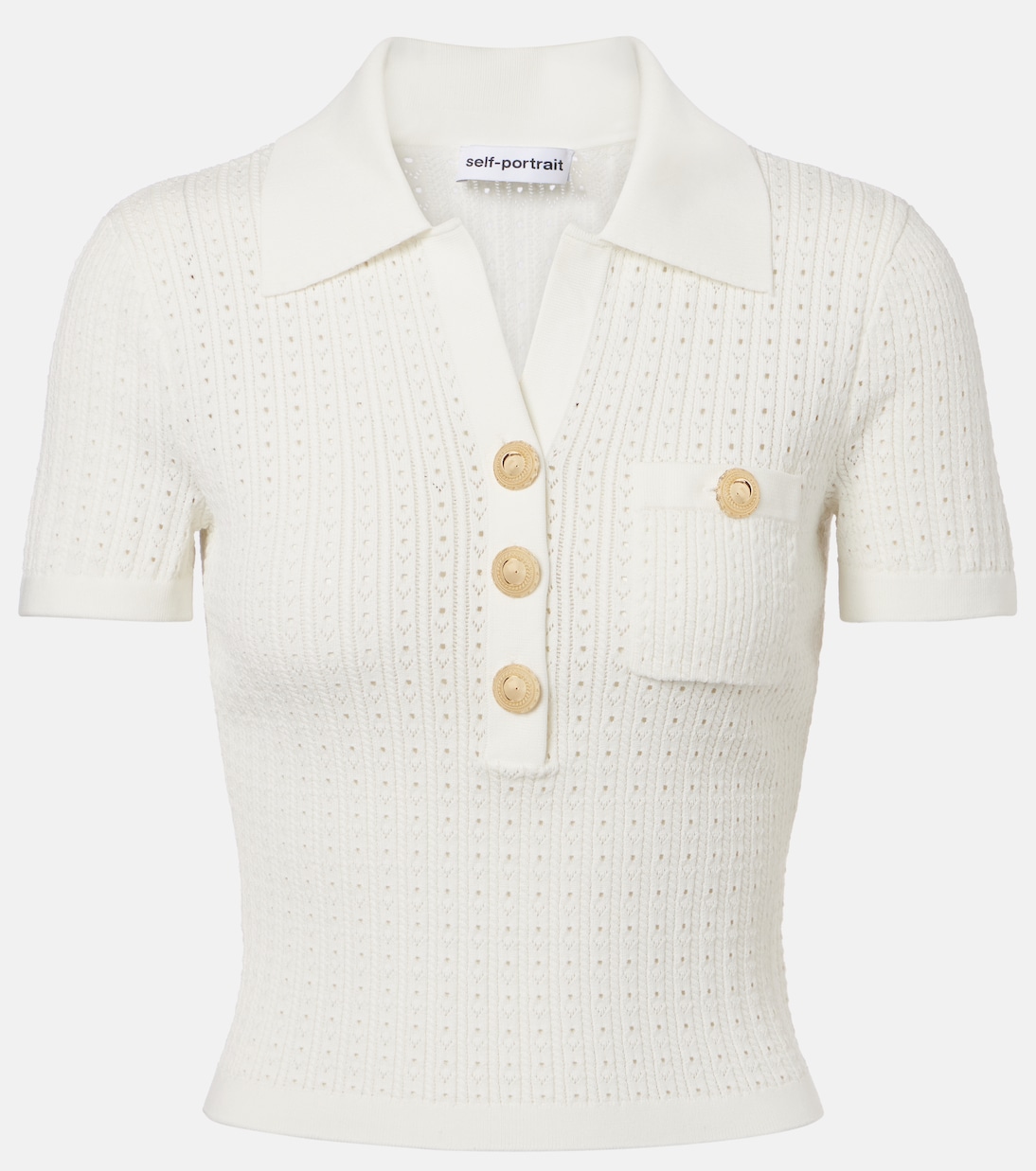 Pointelle polo shirt | Self-Portrait