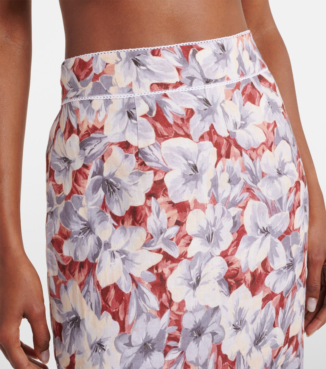 Jupe longue Emma en lin à fleurs | Posse