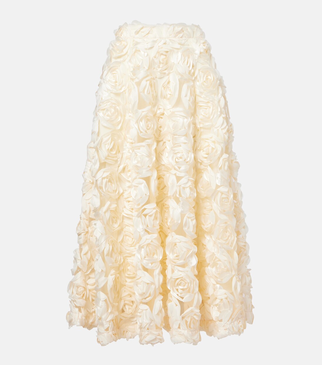 Falda midi con aplique floral | Rotate