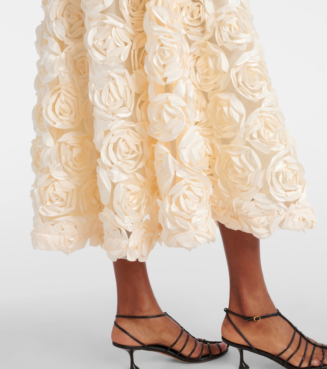 Falda midi con aplique floral | Rotate