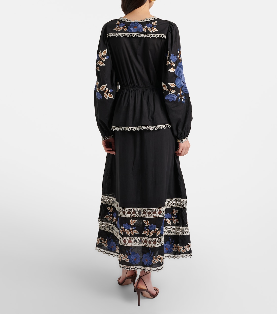 Embroidered floral cotton midi dress | Farm Rio