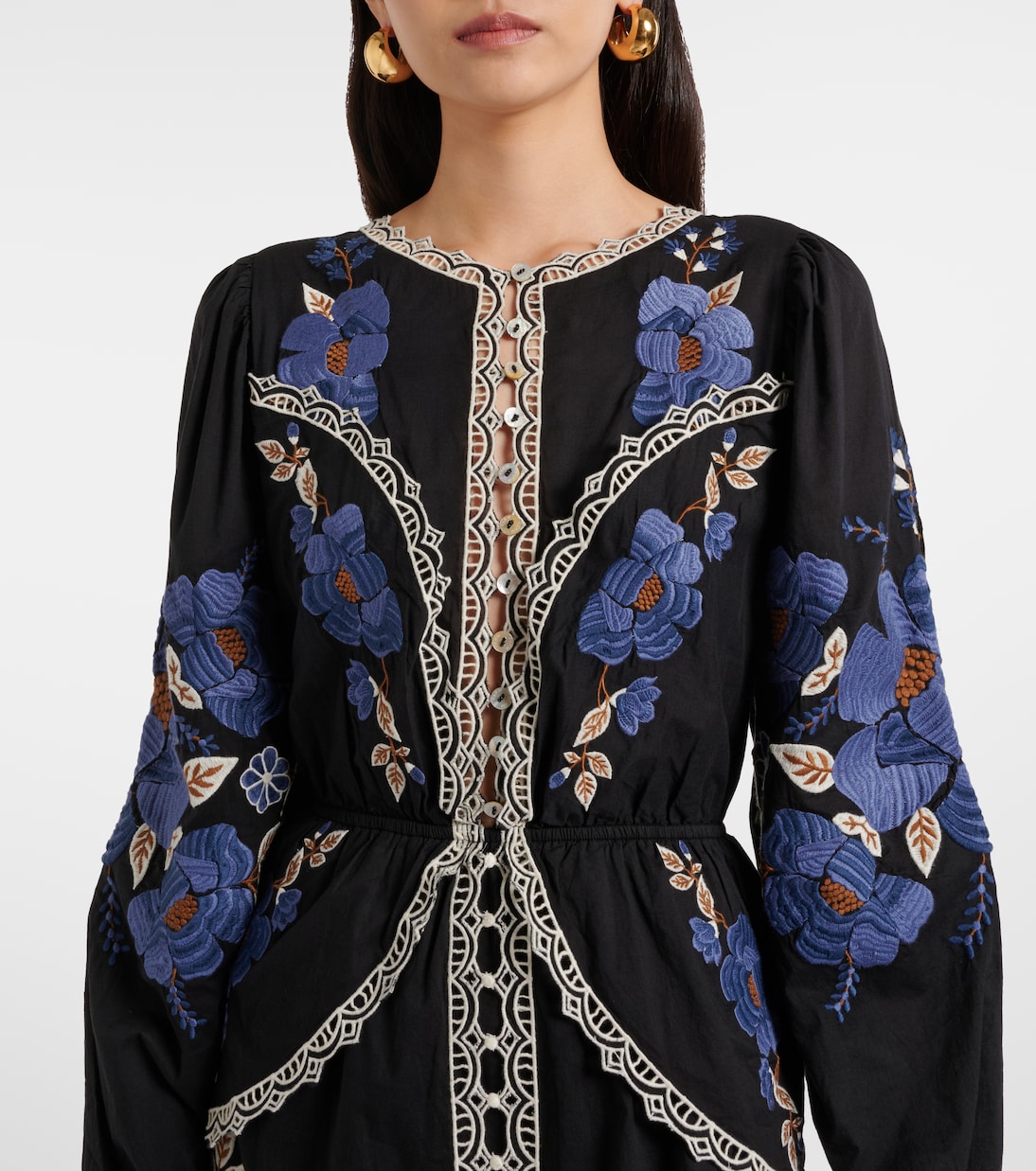 Embroidered floral cotton midi dress | Farm Rio