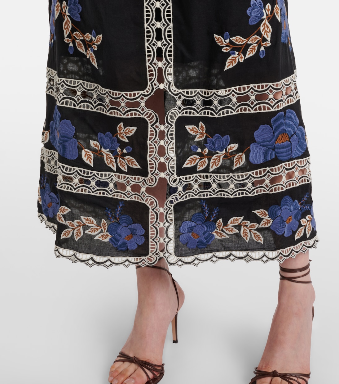 Embroidered floral cotton midi dress | Farm Rio