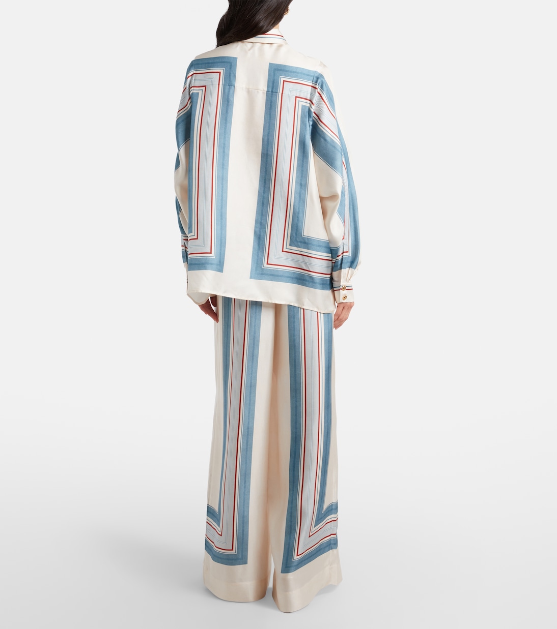 Pantalones anchos de seda estampados | Zimmermann