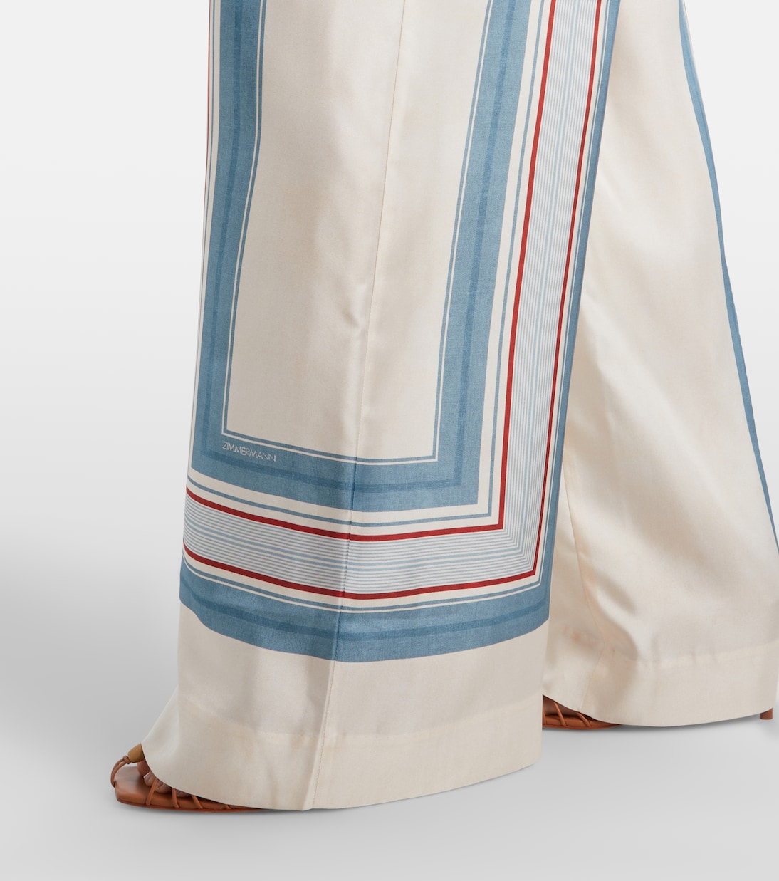 Pantalones anchos de seda estampados | Zimmermann