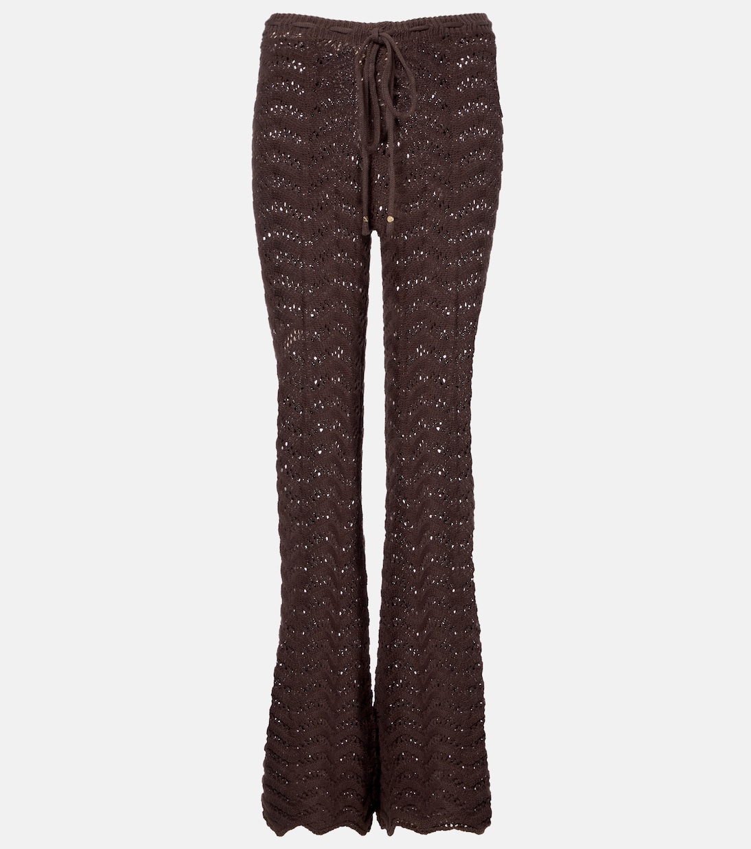 Kim open-knit cotton-blend flared pants | Bananhot