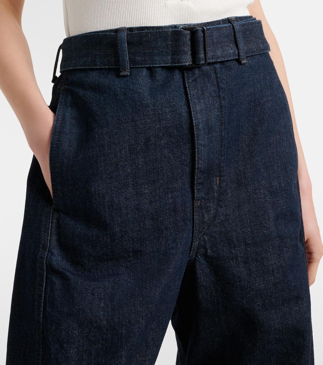 Twisted belted barrel-leg jeans | Lemaire