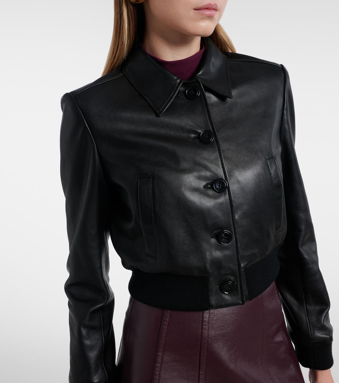Cropped-Blouson Sleek Statement aus Leder | Dorothee Schumacher