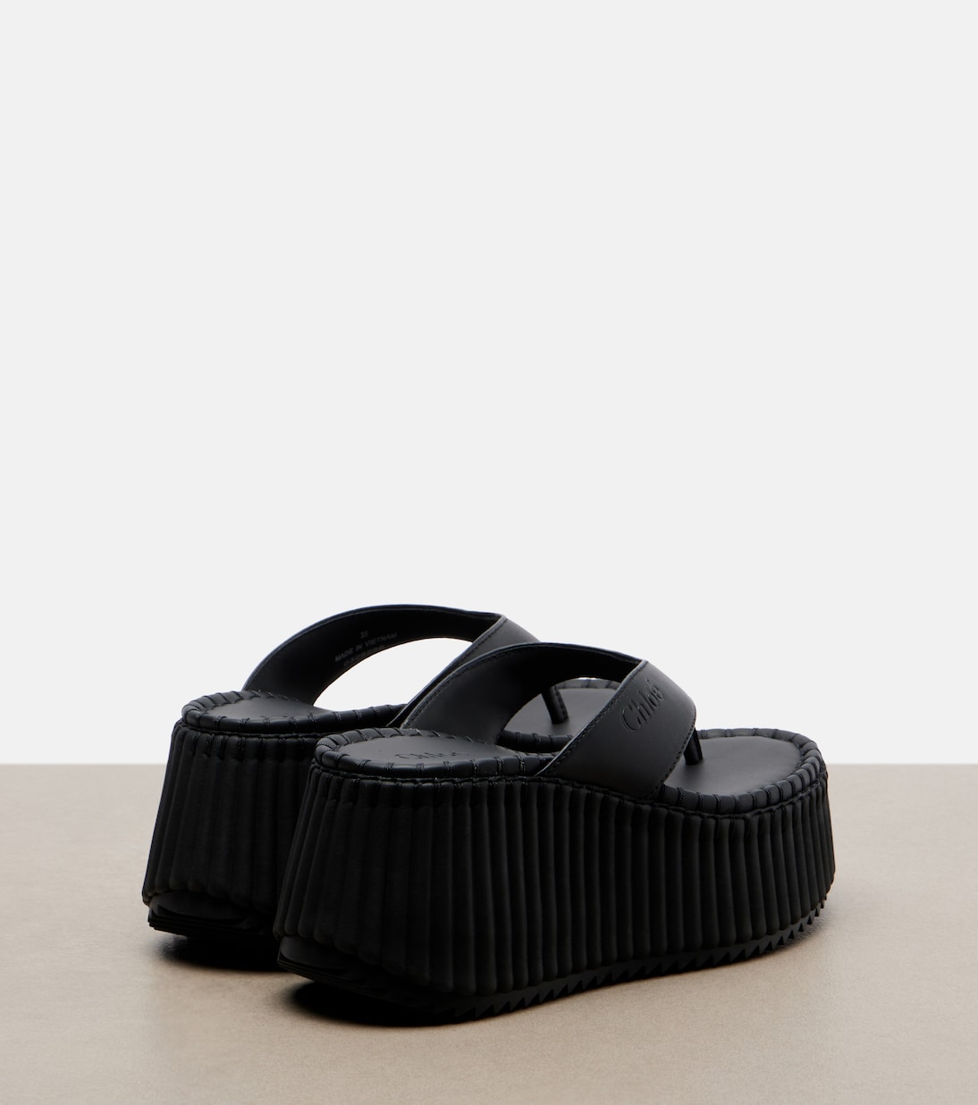 Nama leather platform thong sandals | Chloé