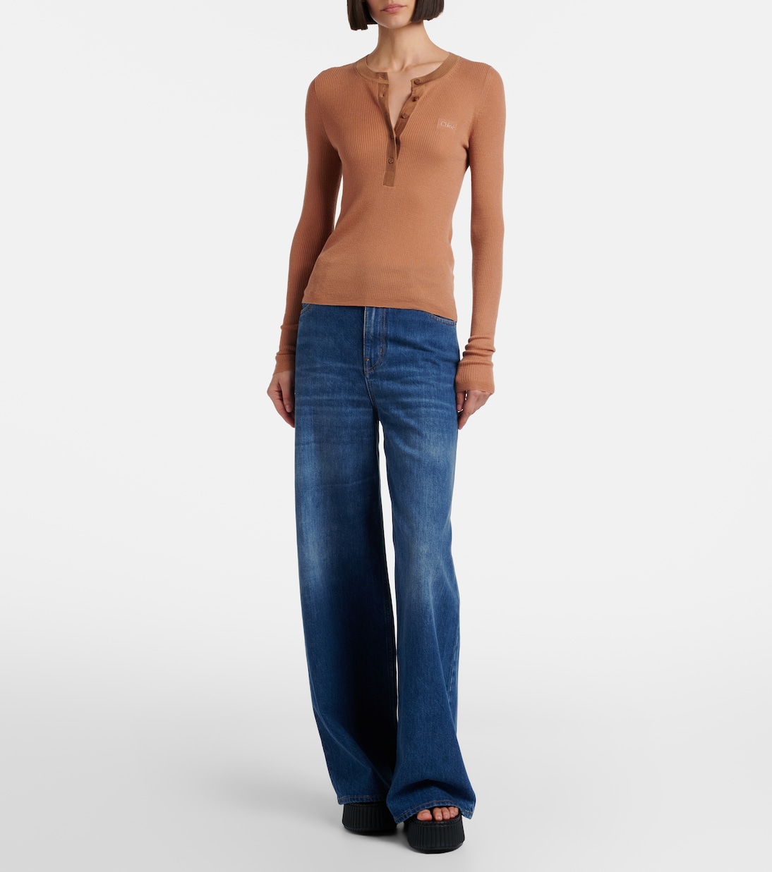 Nama leather platform thong sandals | Chloé