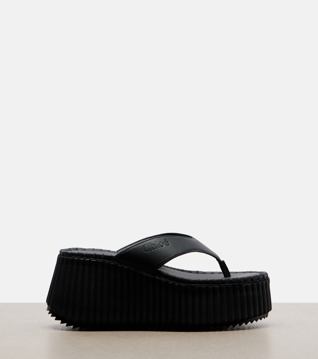 Nama leather platform thong sandals | Chloé
