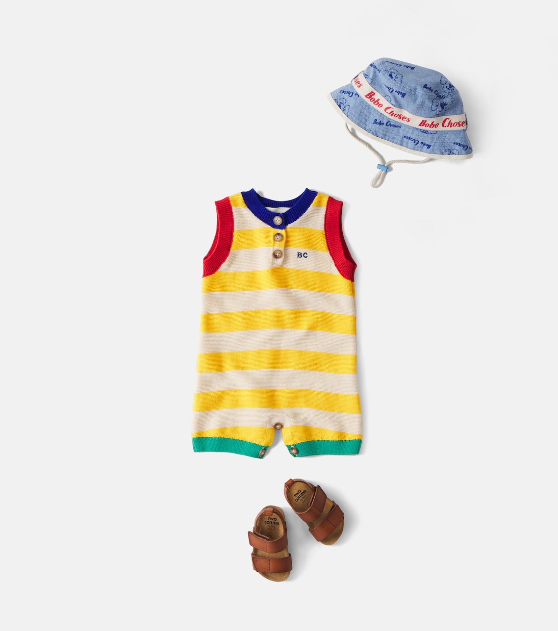 Baby BC striped cotton playsuit | Bobo Choses