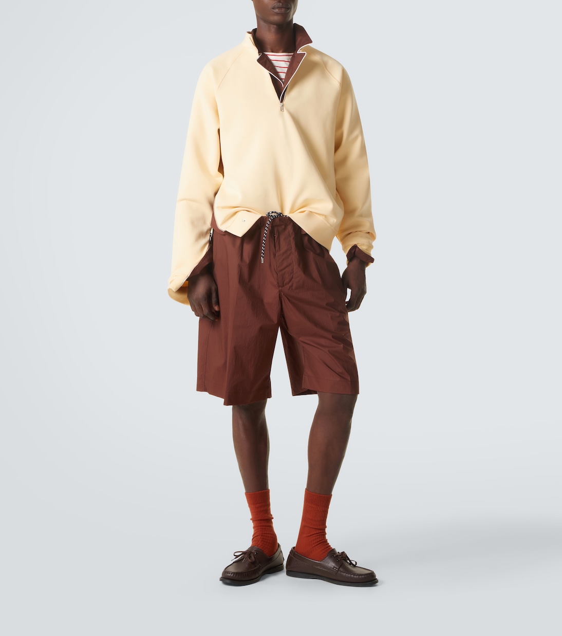 Cotton-blend half-zip sweatshirt | Plan C