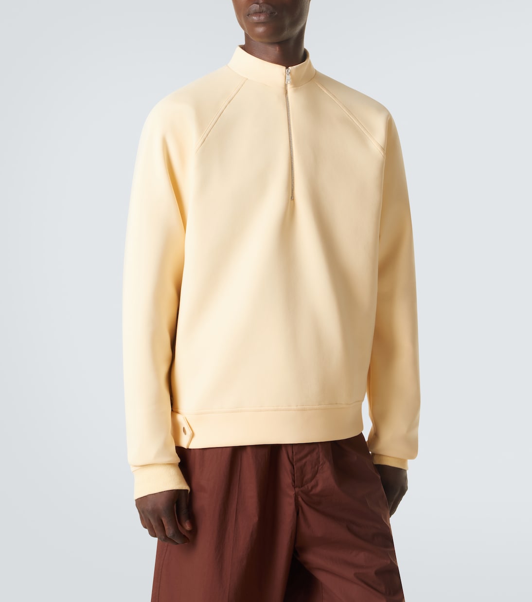 Cotton-blend half-zip sweatshirt | Plan C