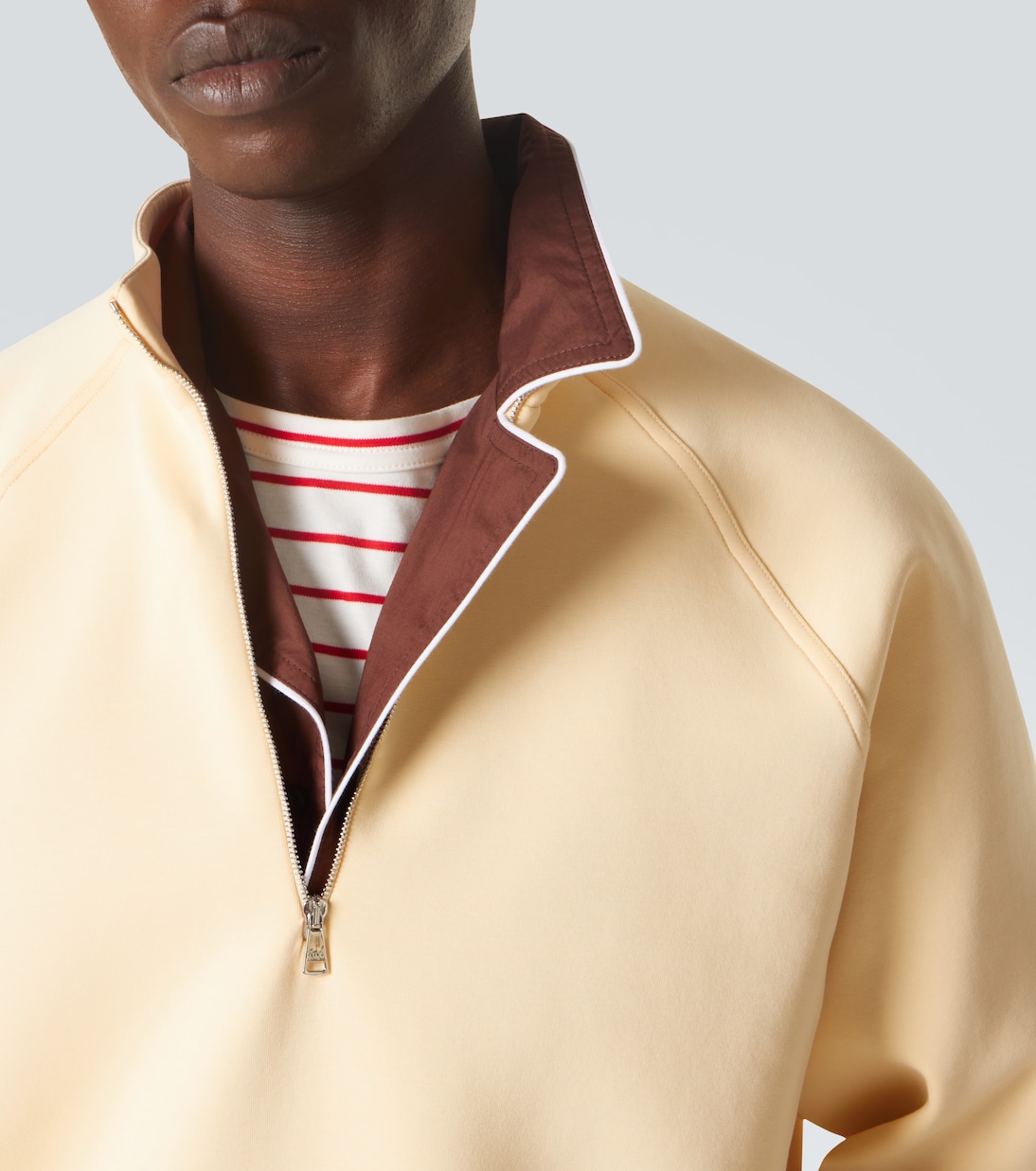 Cotton-blend half-zip sweatshirt | Plan C