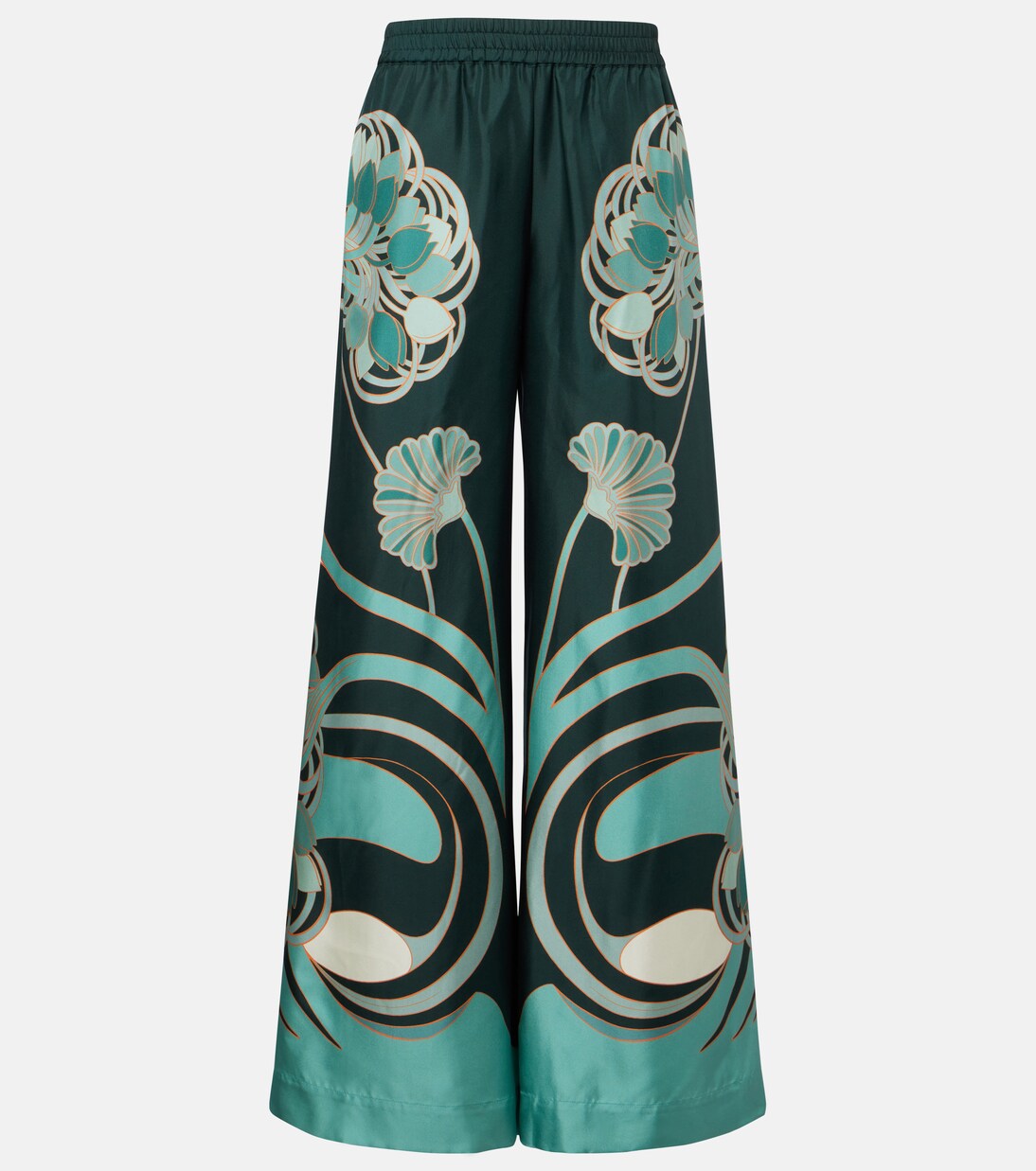 Printed silk twill palazzo pants | La DoubleJ
