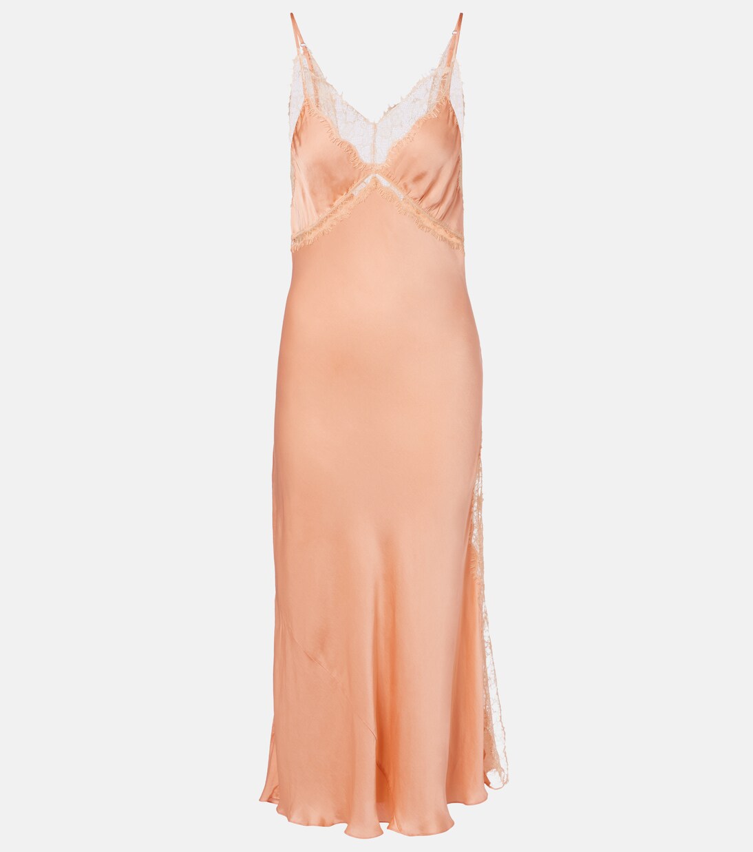 Robe nuisette Luli en satin à dentelle | Poupette St Barth