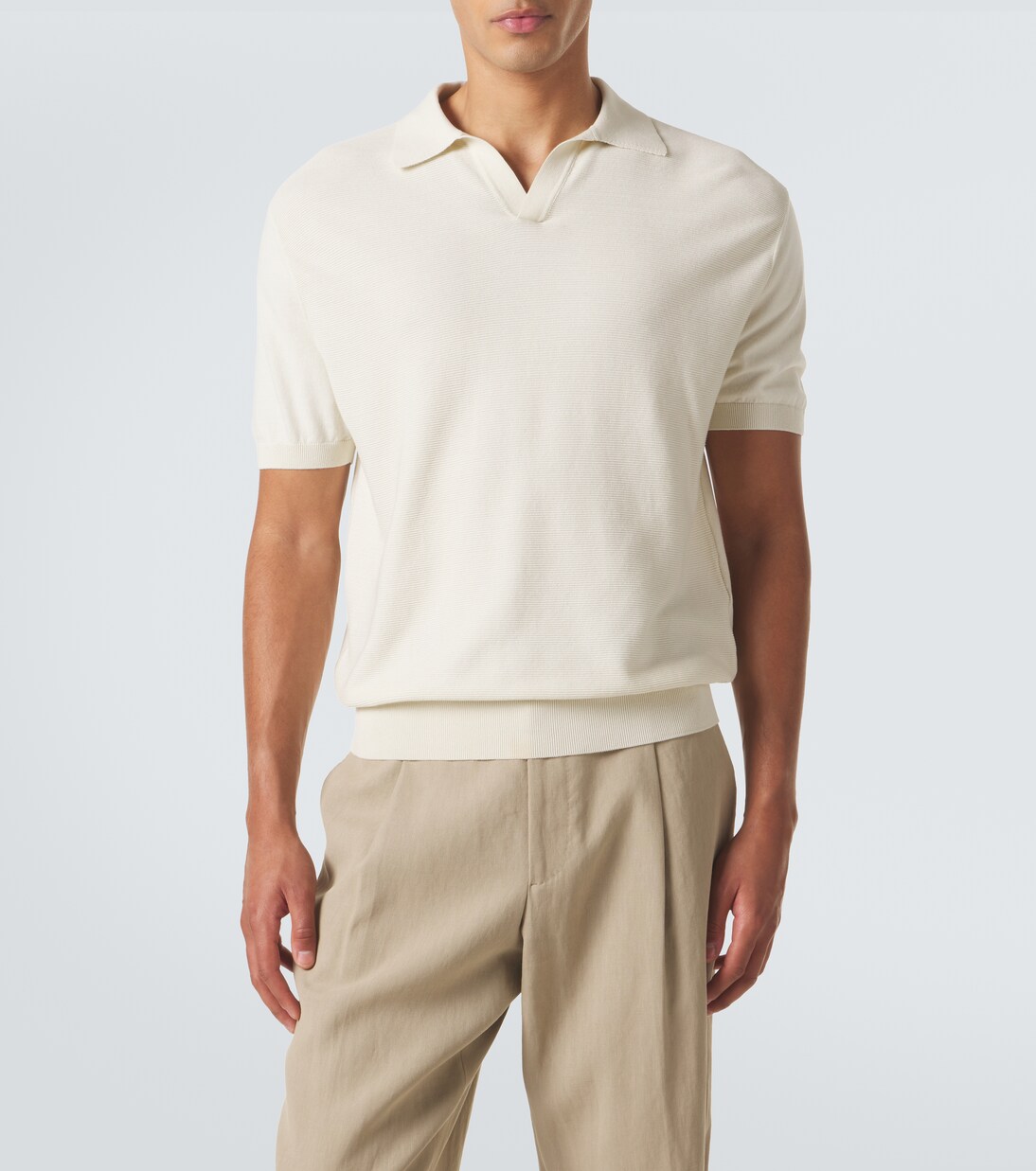 Cotton and silk polo shirt | Canali