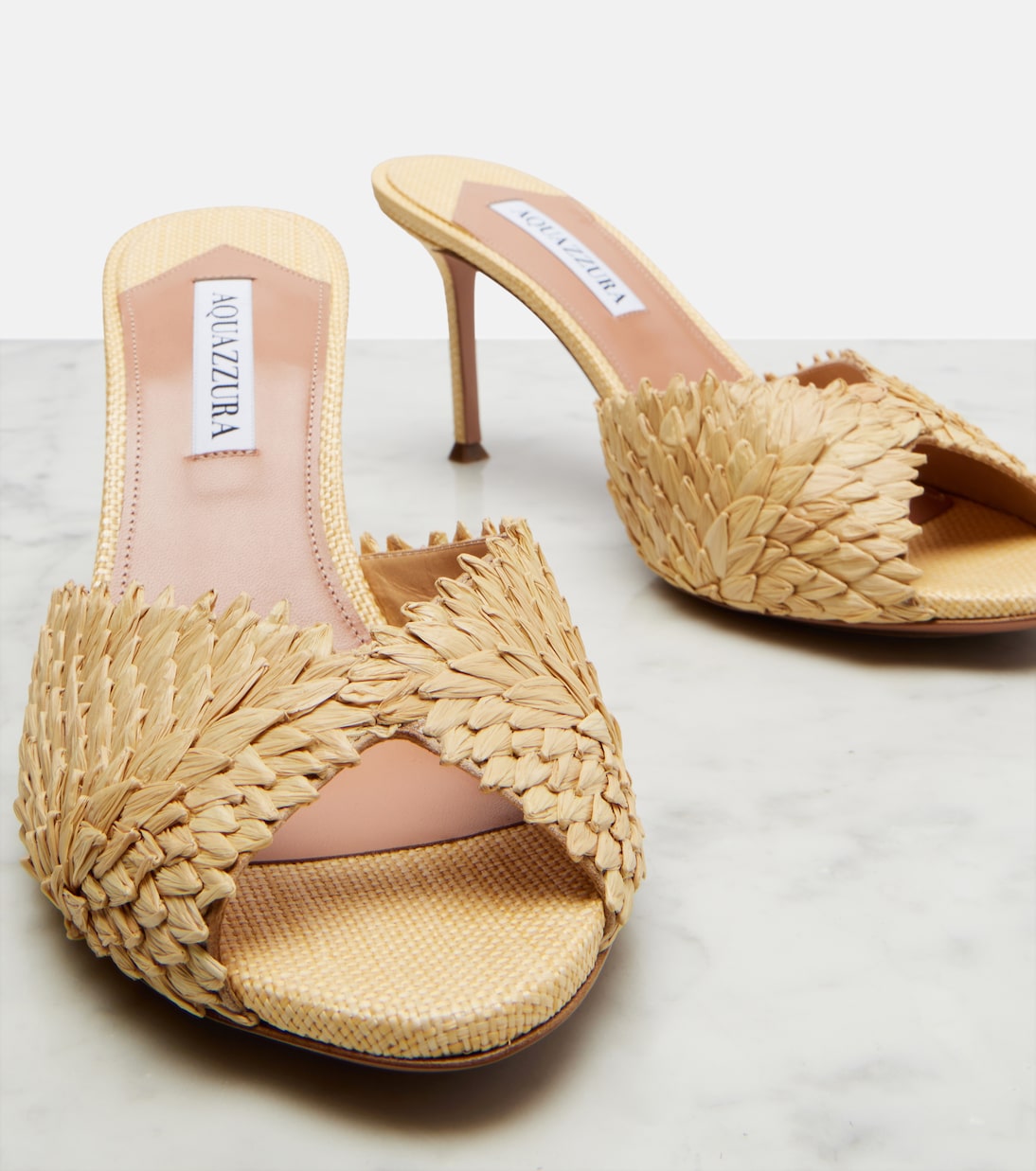 Rio Flirt raffia mules | Aquazzura