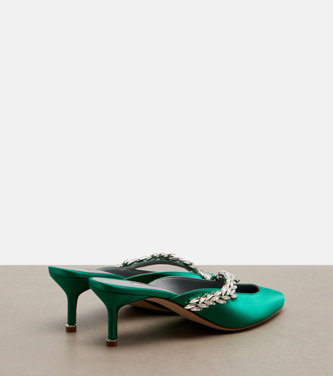 x Manolo Blahnik embellished satin mules | Balenciaga