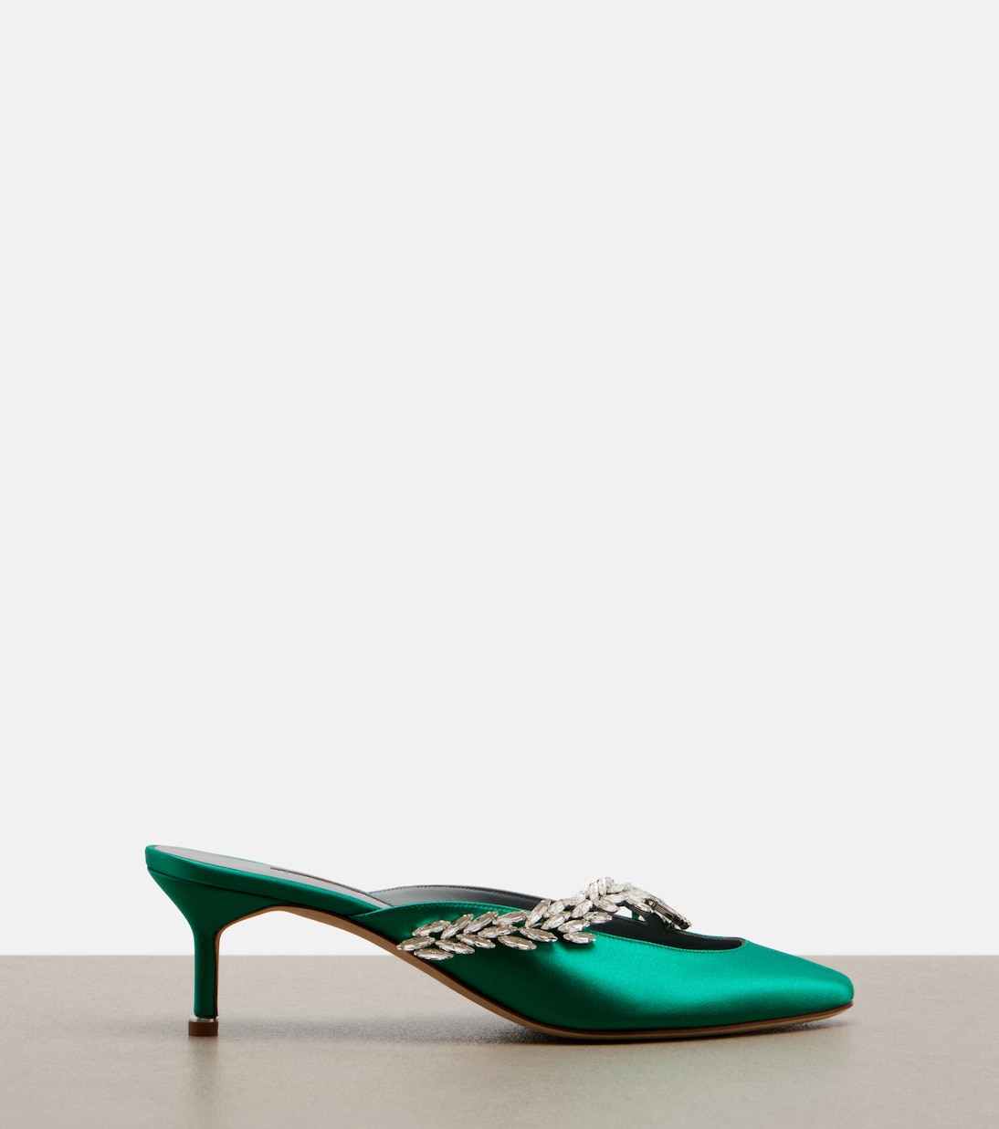x Manolo Blahnik embellished satin mules | Balenciaga
