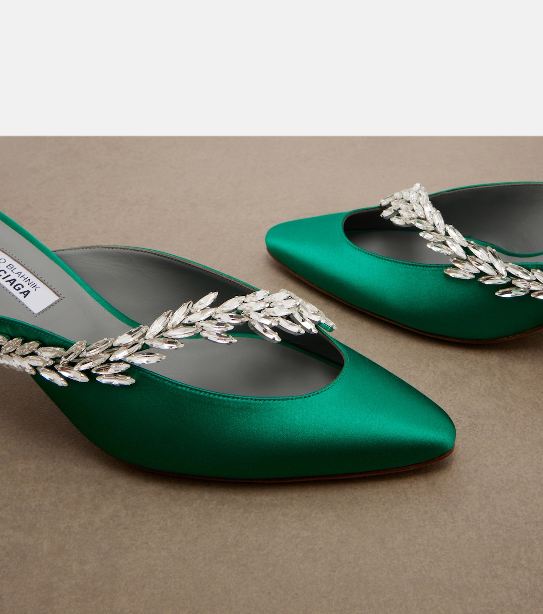 x Manolo Blahnik embellished satin mules | Balenciaga