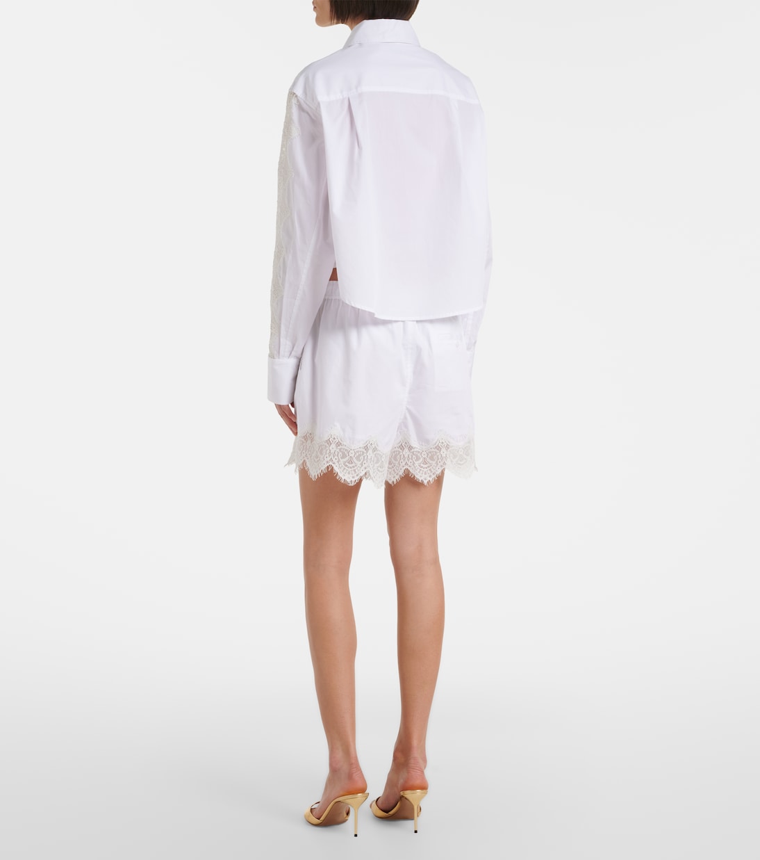 Lace-trimmed cotton shorts | Simkhai