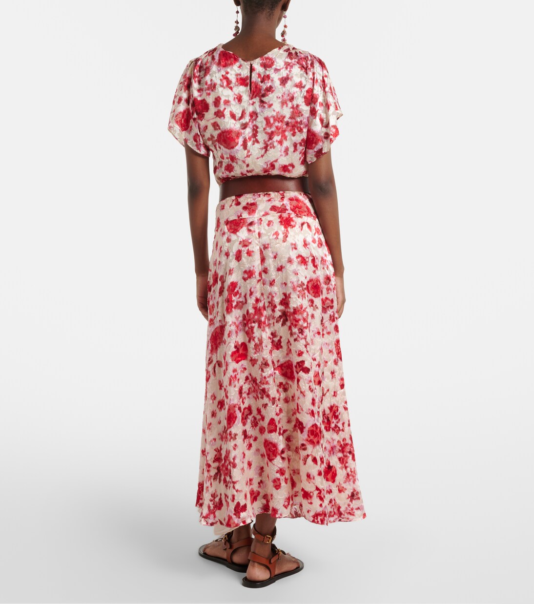 Jupe longue Hilza à fleurs en jacquard | Isabel Marant
