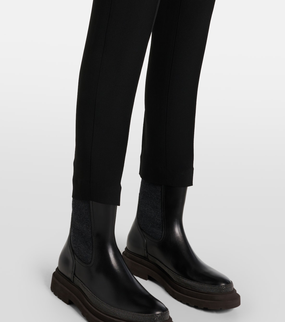 Cropped-Hose aus einem Seidengemisch | Brunello Cucinelli