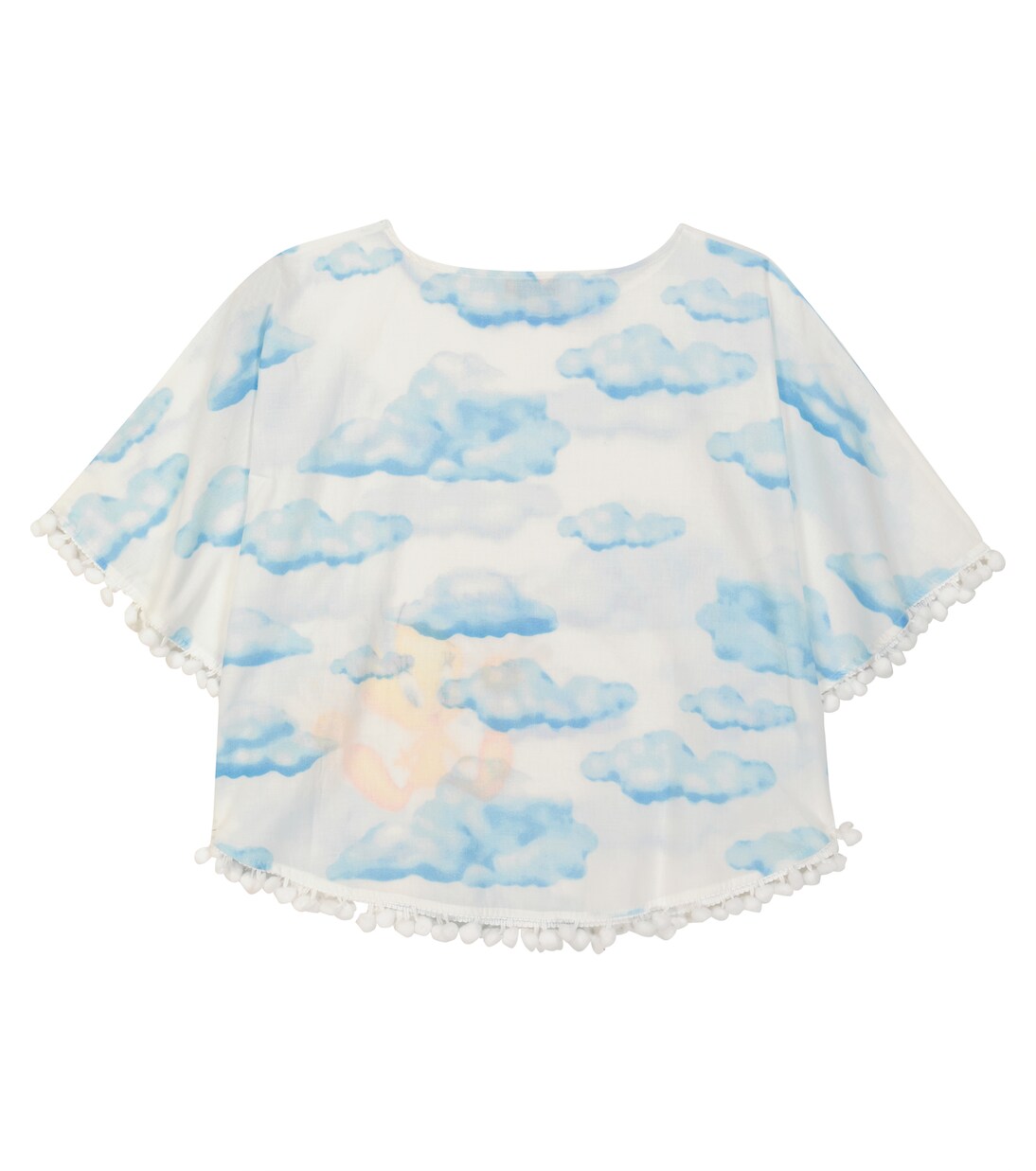 Print cotton muslin poncho | Monnalisa