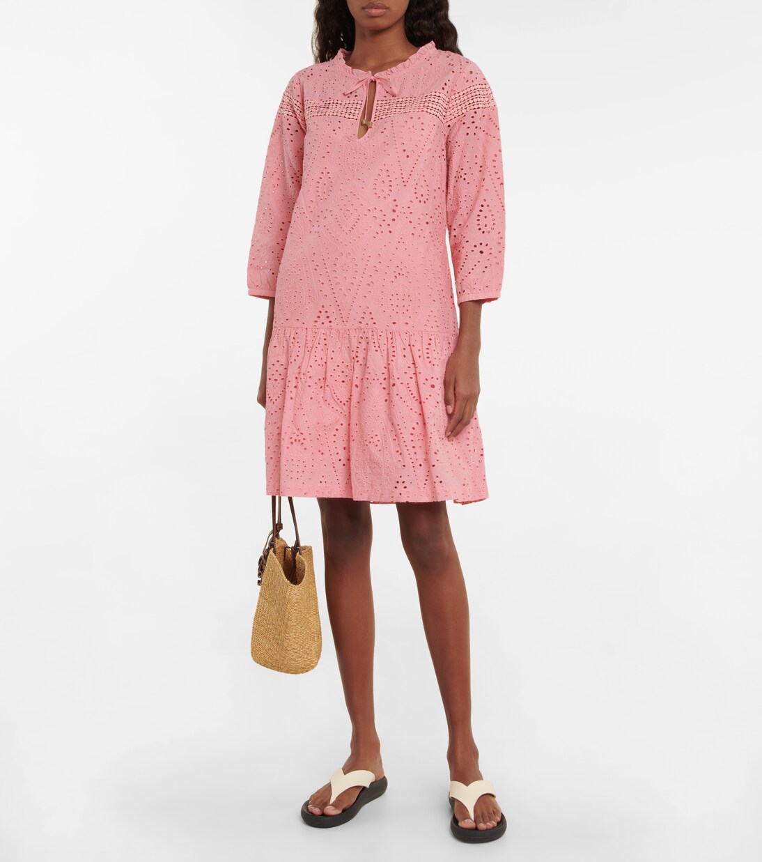 Robe en coton à broderies anglaises | Heidi Klein