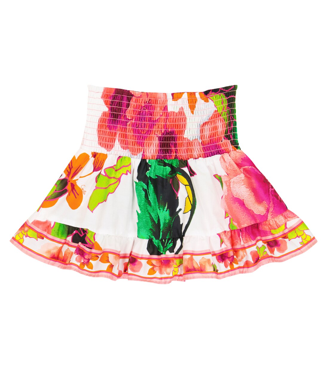 Jupe en coton à fleurs et ornements | Camilla Kids