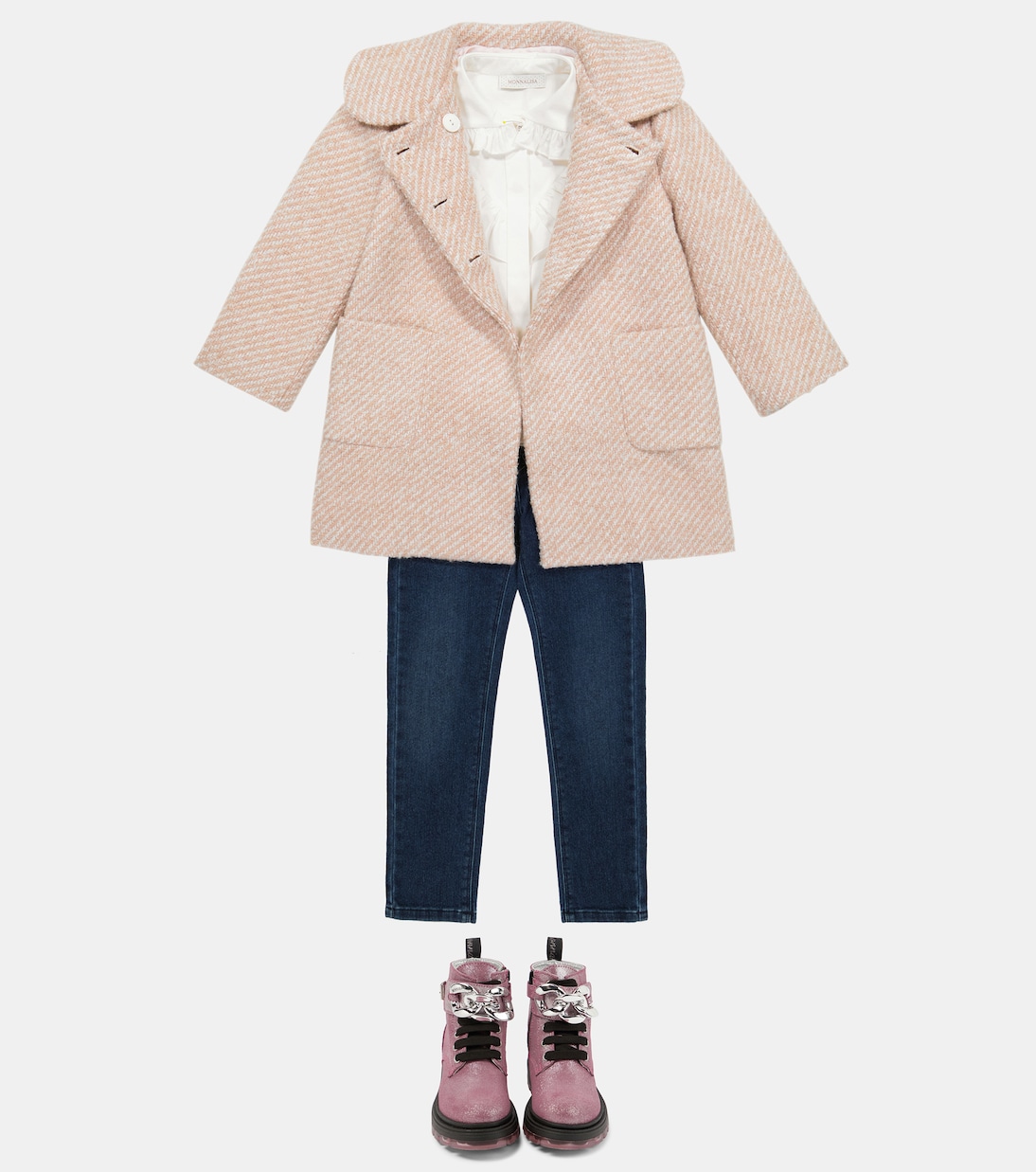 Glitter leather lace-up boots | Monnalisa