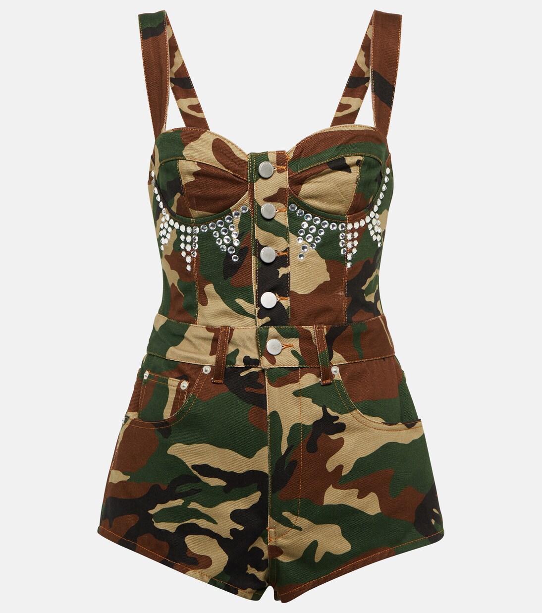 Camouflage denim jumpsuit | Alessandra Rich