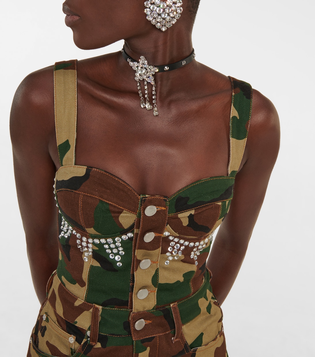 Camouflage denim jumpsuit | Alessandra Rich