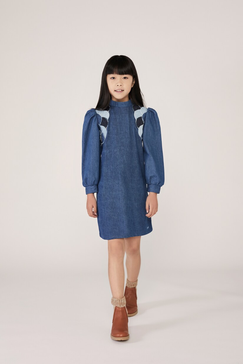 Patchwork denim dress | Chloé Kids