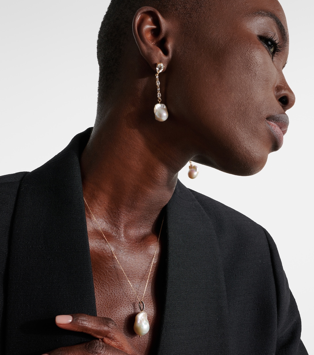 Collier en or 14 ct, diamants et perle | Mateo